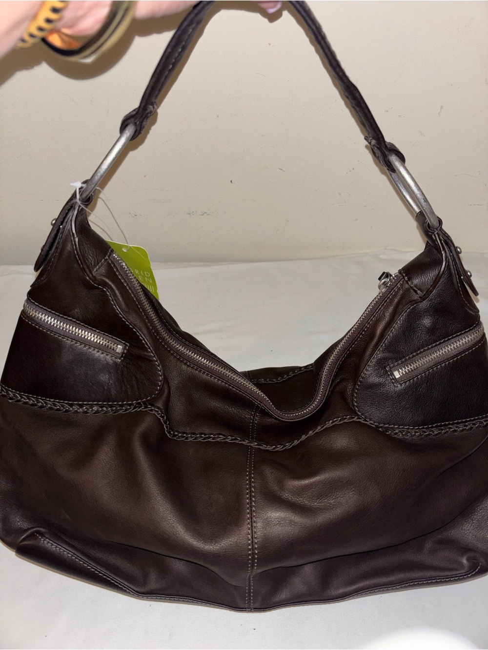 Sigrid Olsen sandpiper chocolate Brown Leather Hobo bag NWT